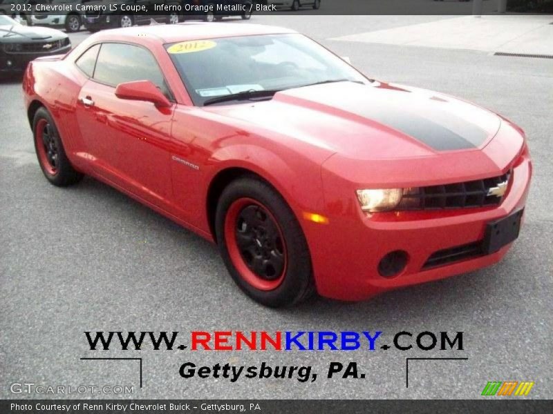 Inferno Orange Metallic / Black 2012 Chevrolet Camaro LS Coupe