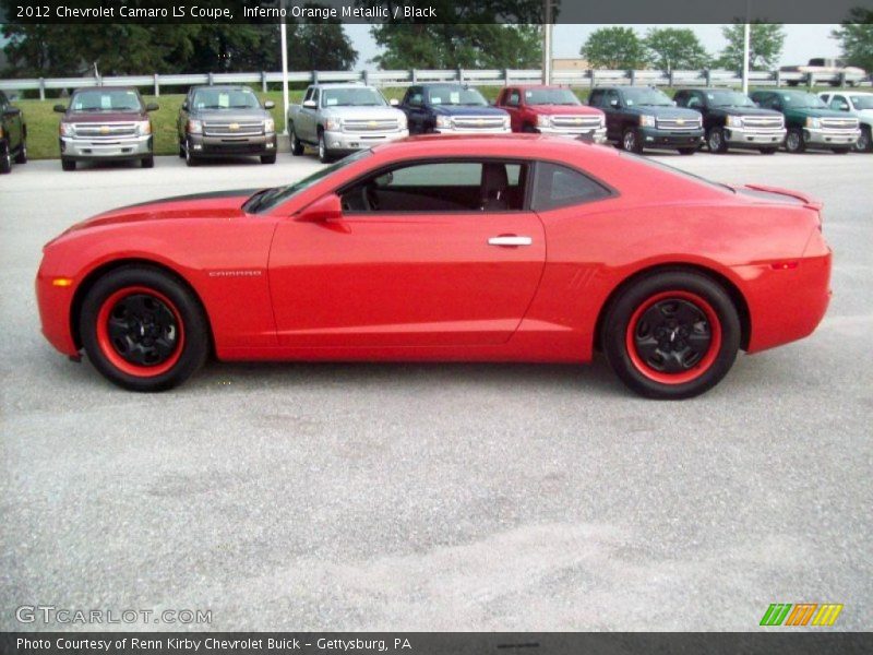 Inferno Orange Metallic / Black 2012 Chevrolet Camaro LS Coupe