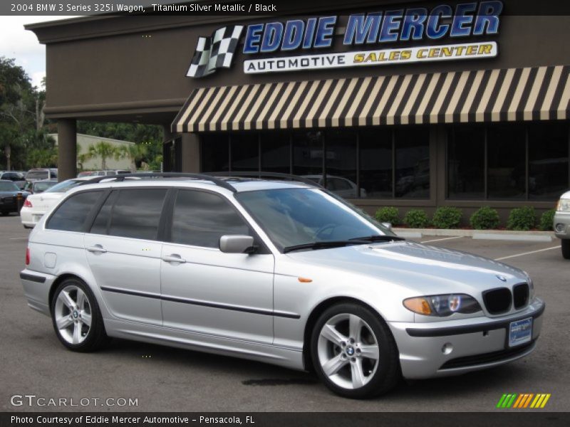 Titanium Silver Metallic / Black 2004 BMW 3 Series 325i Wagon