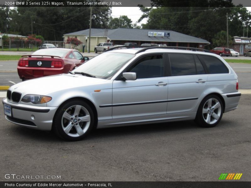 Titanium Silver Metallic / Black 2004 BMW 3 Series 325i Wagon