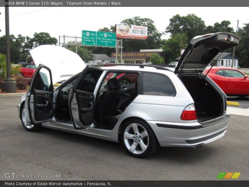 Titanium Silver Metallic / Black 2004 BMW 3 Series 325i Wagon