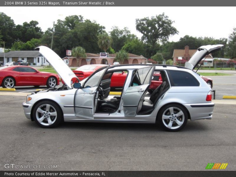 Titanium Silver Metallic / Black 2004 BMW 3 Series 325i Wagon