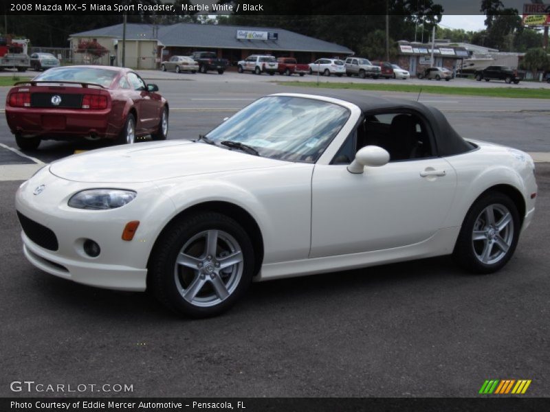 Marble White / Black 2008 Mazda MX-5 Miata Sport Roadster