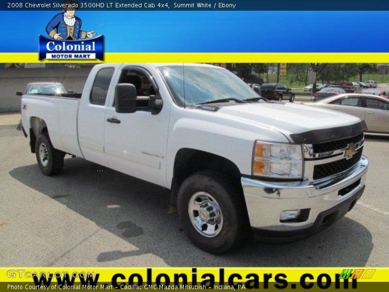 Summit White / Ebony 2008 Chevrolet Silverado 3500HD LT Extended Cab 4x4