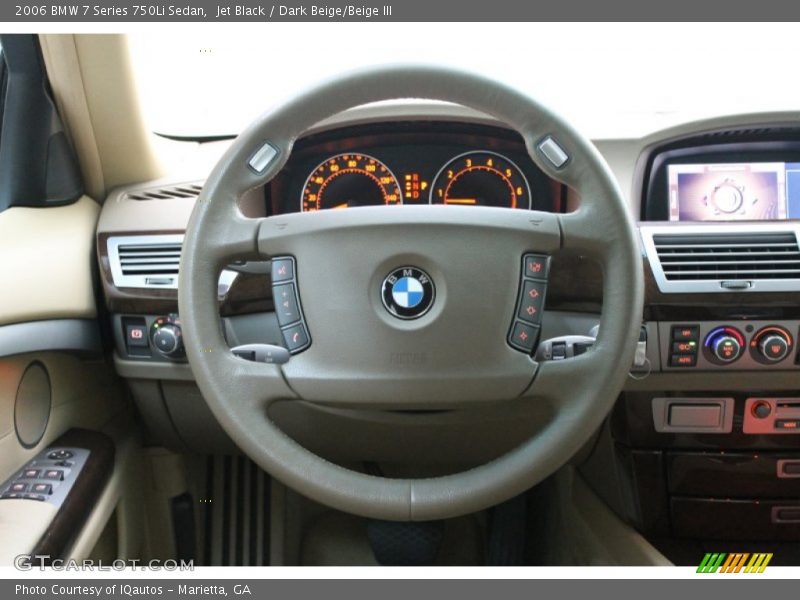 Jet Black / Dark Beige/Beige III 2006 BMW 7 Series 750Li Sedan