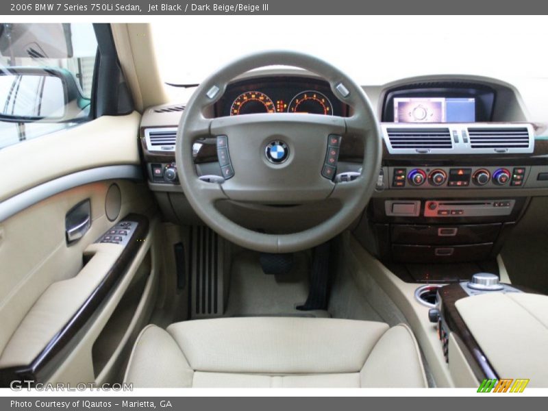 Jet Black / Dark Beige/Beige III 2006 BMW 7 Series 750Li Sedan