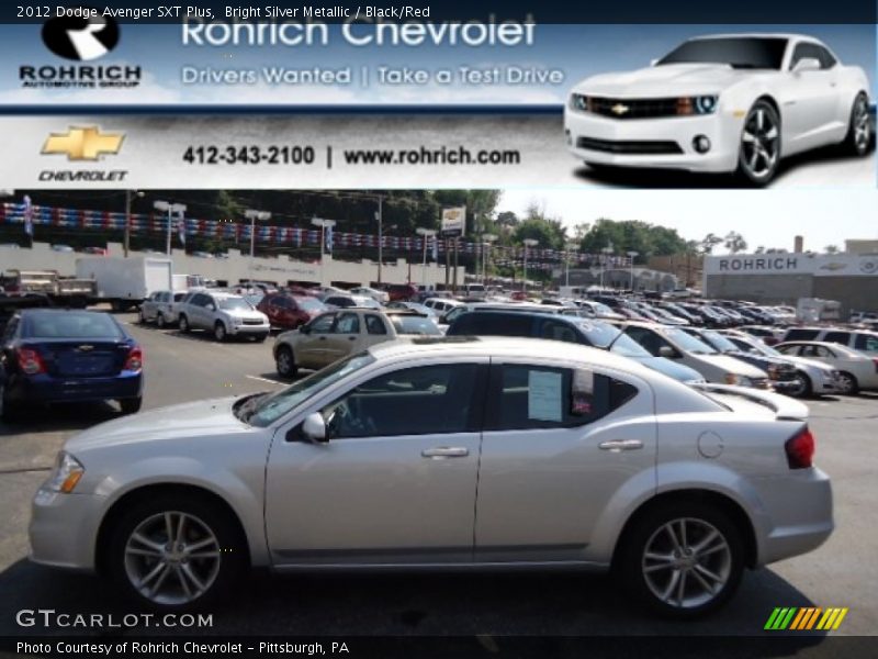 Bright Silver Metallic / Black/Red 2012 Dodge Avenger SXT Plus