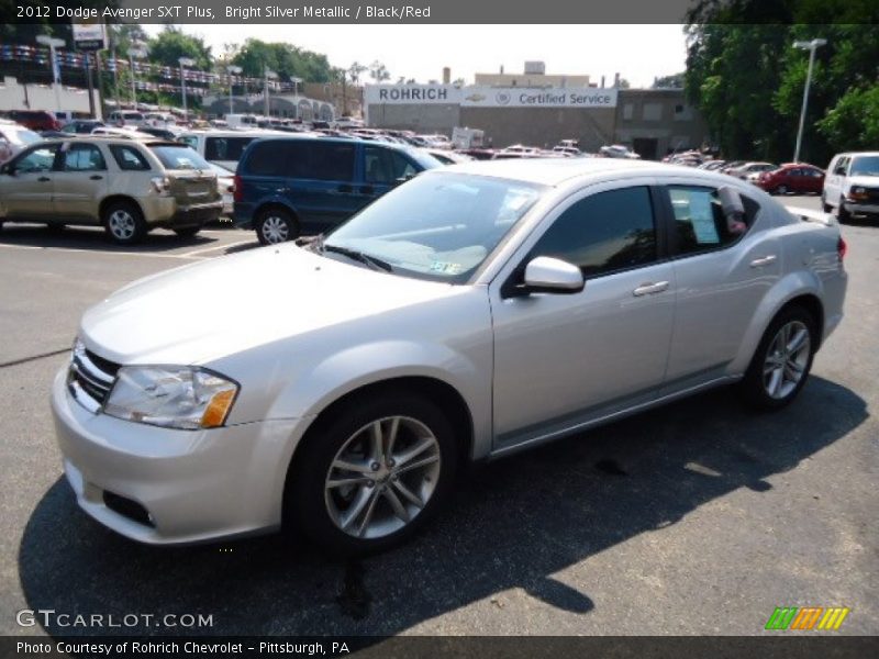 Bright Silver Metallic / Black/Red 2012 Dodge Avenger SXT Plus