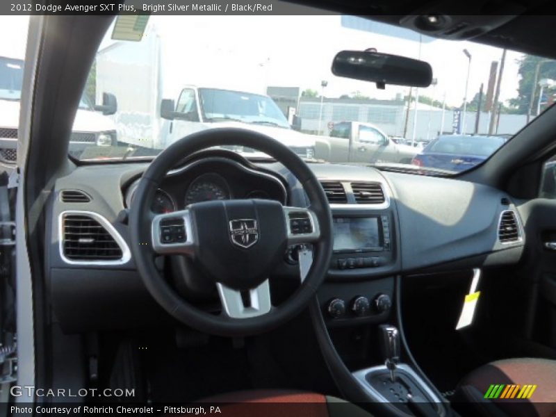 Bright Silver Metallic / Black/Red 2012 Dodge Avenger SXT Plus