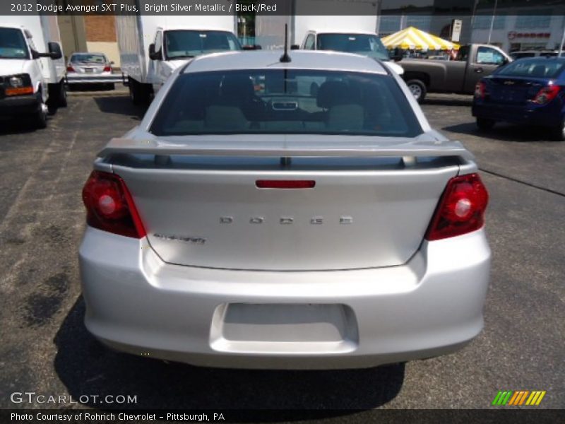 Bright Silver Metallic / Black/Red 2012 Dodge Avenger SXT Plus