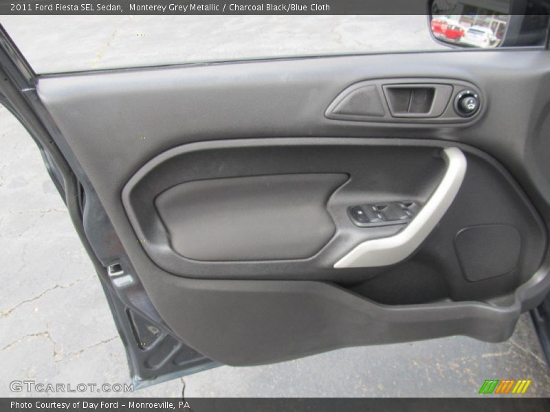 Monterey Grey Metallic / Charcoal Black/Blue Cloth 2011 Ford Fiesta SEL Sedan