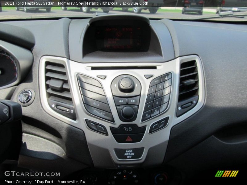 Monterey Grey Metallic / Charcoal Black/Blue Cloth 2011 Ford Fiesta SEL Sedan