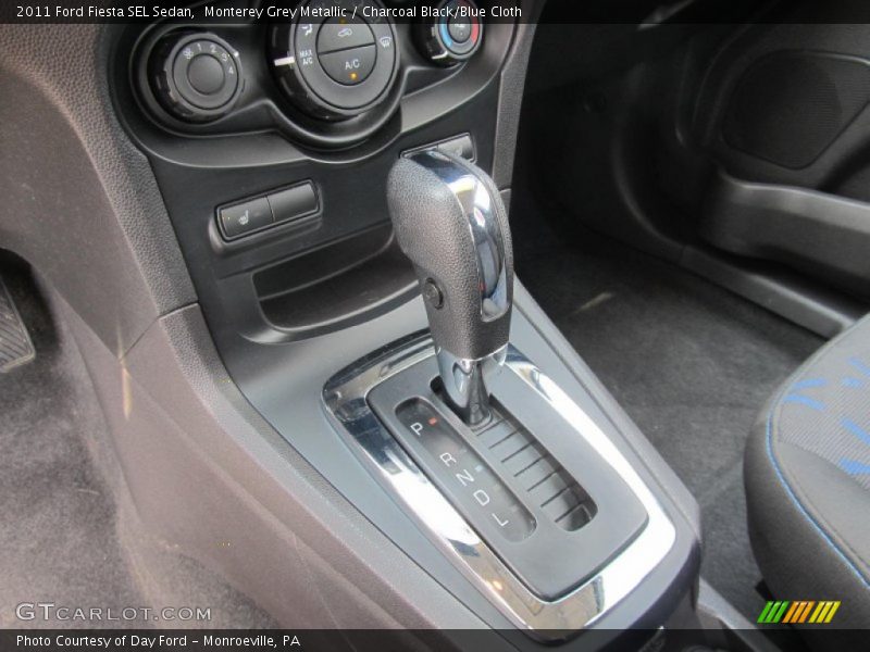 Monterey Grey Metallic / Charcoal Black/Blue Cloth 2011 Ford Fiesta SEL Sedan