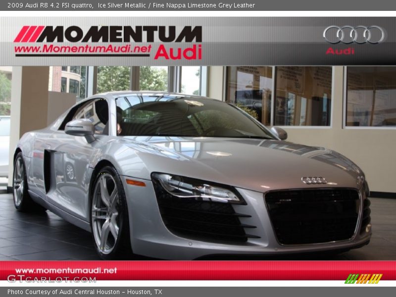 Ice Silver Metallic / Fine Nappa Limestone Grey Leather 2009 Audi R8 4.2 FSI quattro