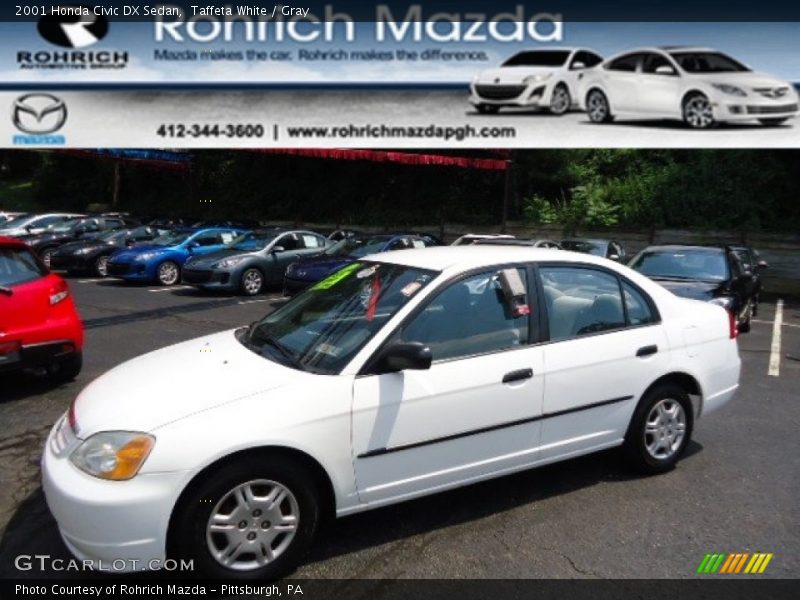 Taffeta White / Gray 2001 Honda Civic DX Sedan