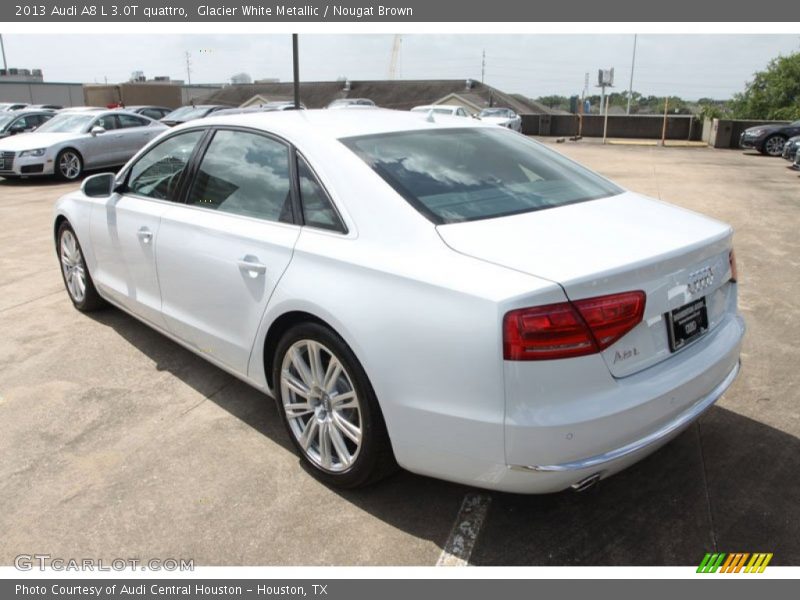 Glacier White Metallic / Nougat Brown 2013 Audi A8 L 3.0T quattro