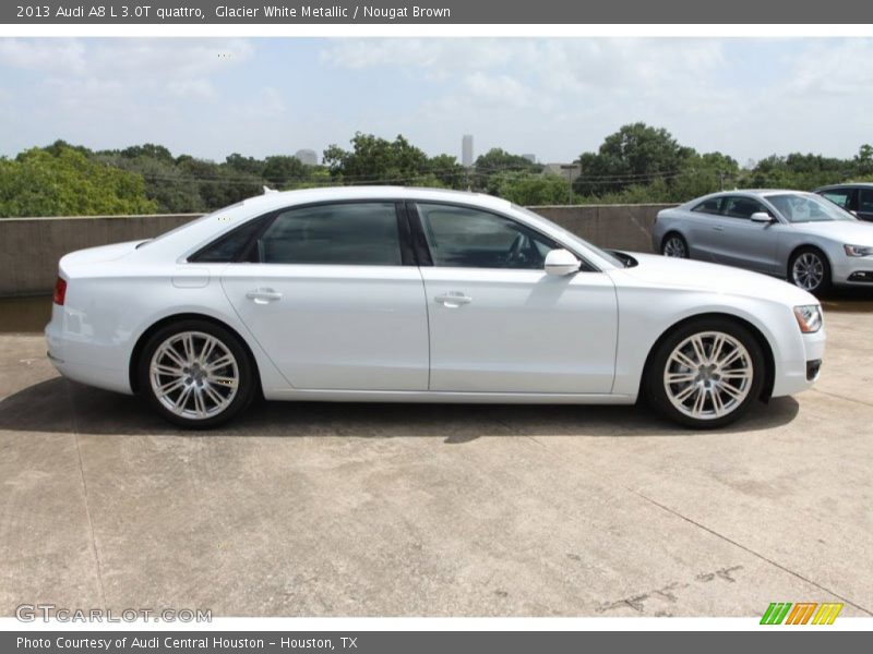 Glacier White Metallic / Nougat Brown 2013 Audi A8 L 3.0T quattro