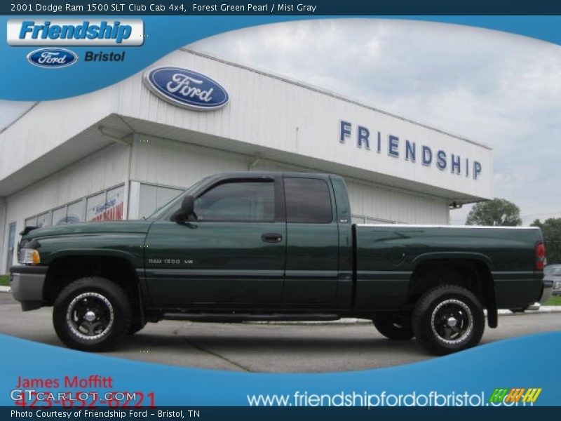 Forest Green Pearl / Mist Gray 2001 Dodge Ram 1500 SLT Club Cab 4x4