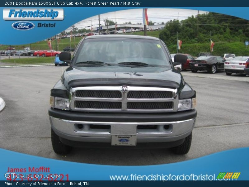 Forest Green Pearl / Mist Gray 2001 Dodge Ram 1500 SLT Club Cab 4x4