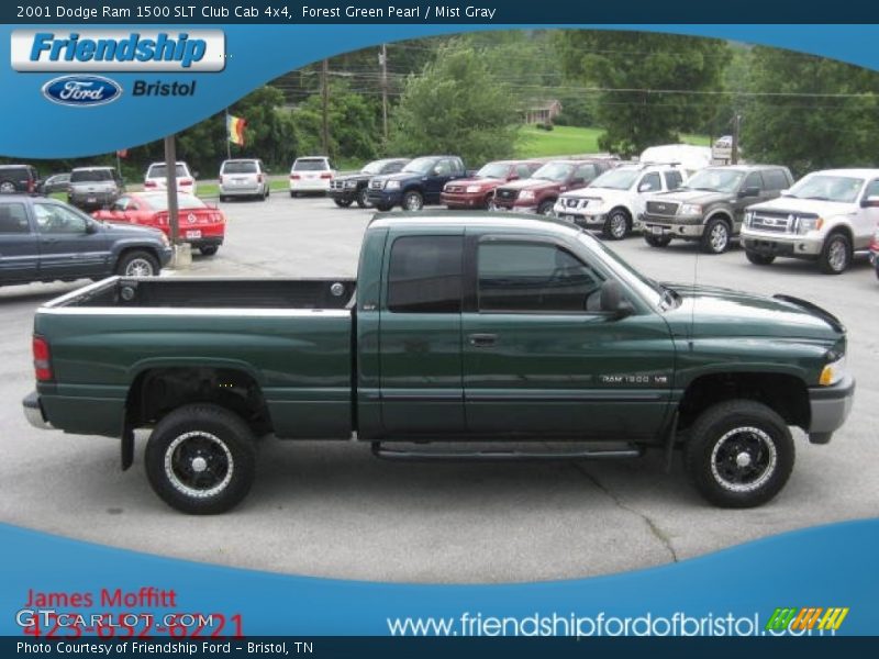 Forest Green Pearl / Mist Gray 2001 Dodge Ram 1500 SLT Club Cab 4x4