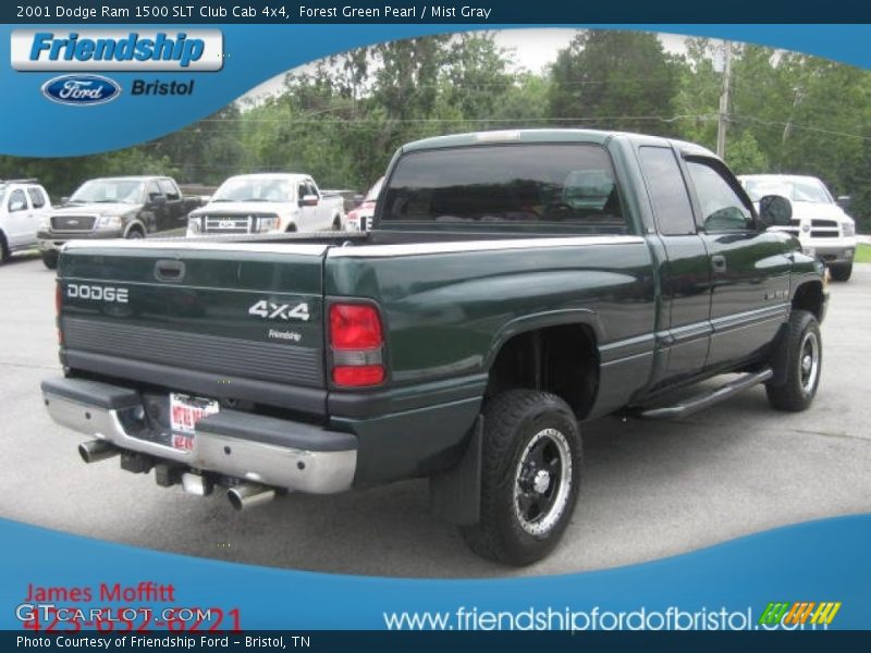 Forest Green Pearl / Mist Gray 2001 Dodge Ram 1500 SLT Club Cab 4x4