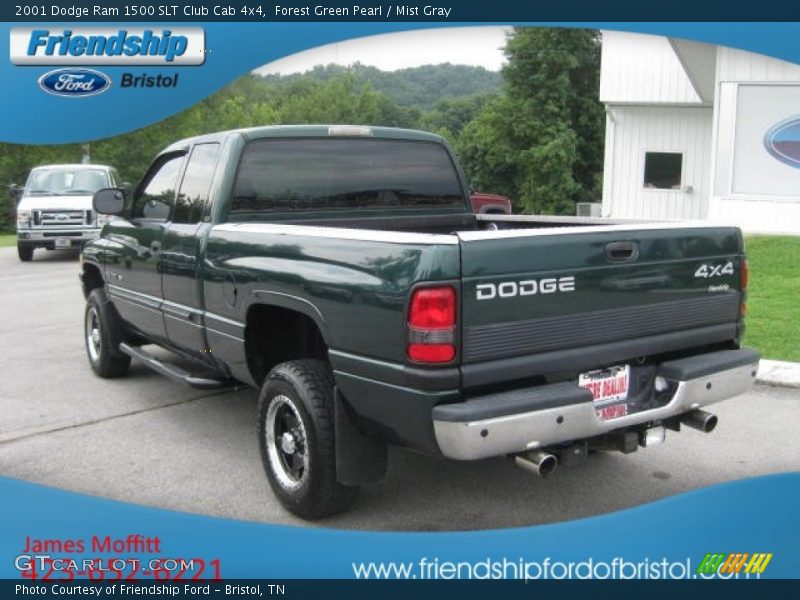 Forest Green Pearl / Mist Gray 2001 Dodge Ram 1500 SLT Club Cab 4x4