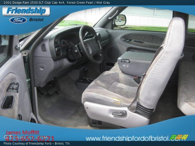 Forest Green Pearl / Mist Gray 2001 Dodge Ram 1500 SLT Club Cab 4x4