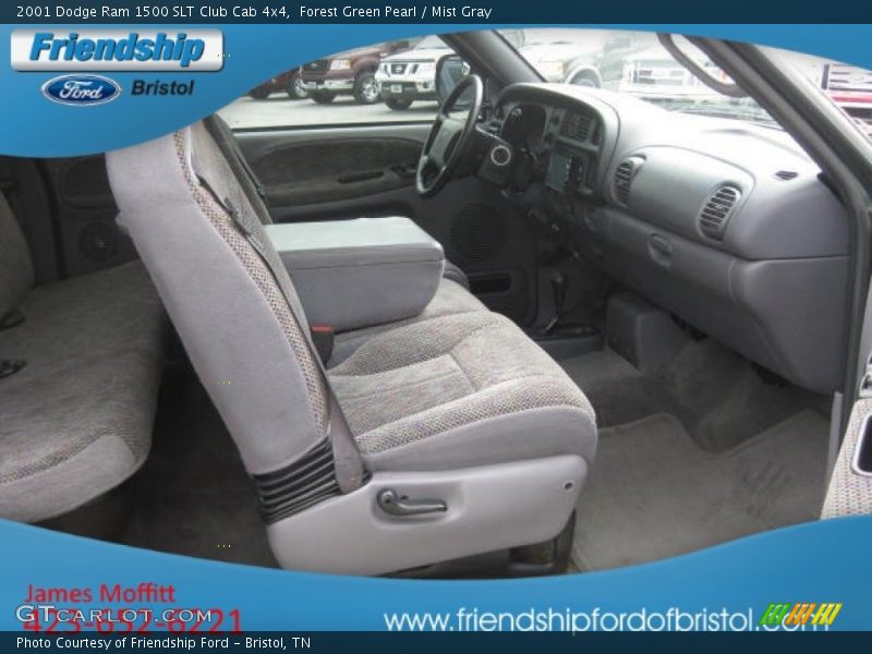Forest Green Pearl / Mist Gray 2001 Dodge Ram 1500 SLT Club Cab 4x4