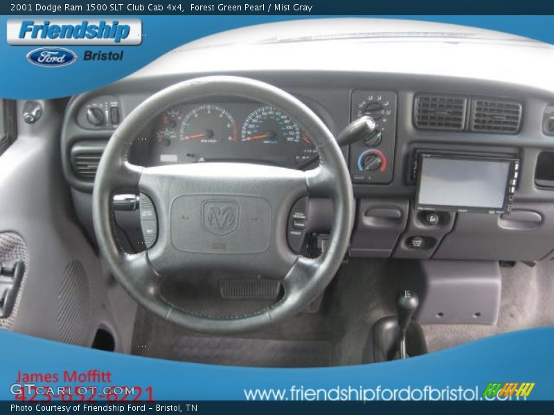 Forest Green Pearl / Mist Gray 2001 Dodge Ram 1500 SLT Club Cab 4x4