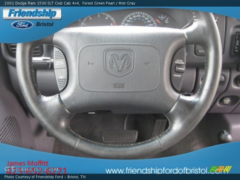 Forest Green Pearl / Mist Gray 2001 Dodge Ram 1500 SLT Club Cab 4x4