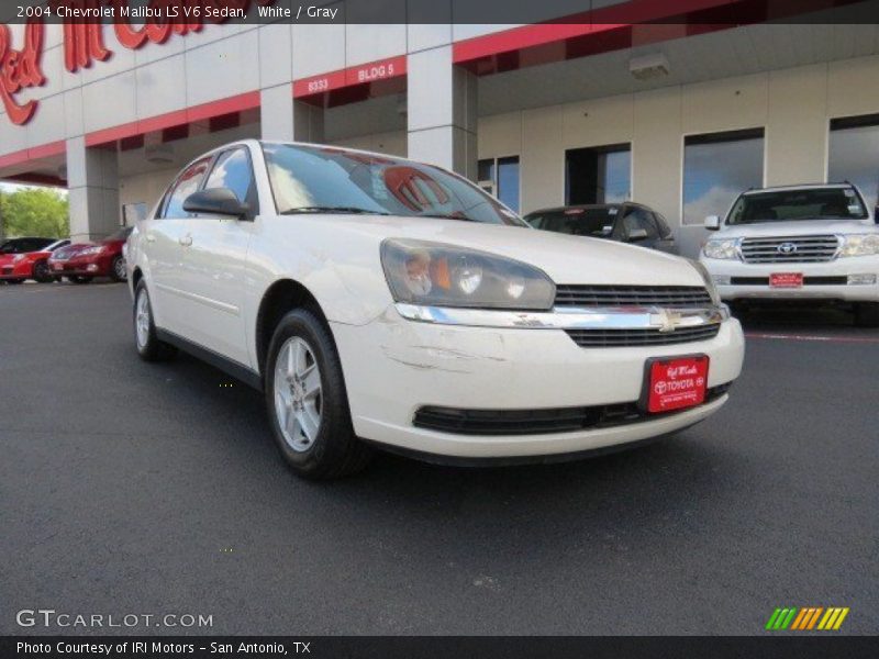White / Gray 2004 Chevrolet Malibu LS V6 Sedan