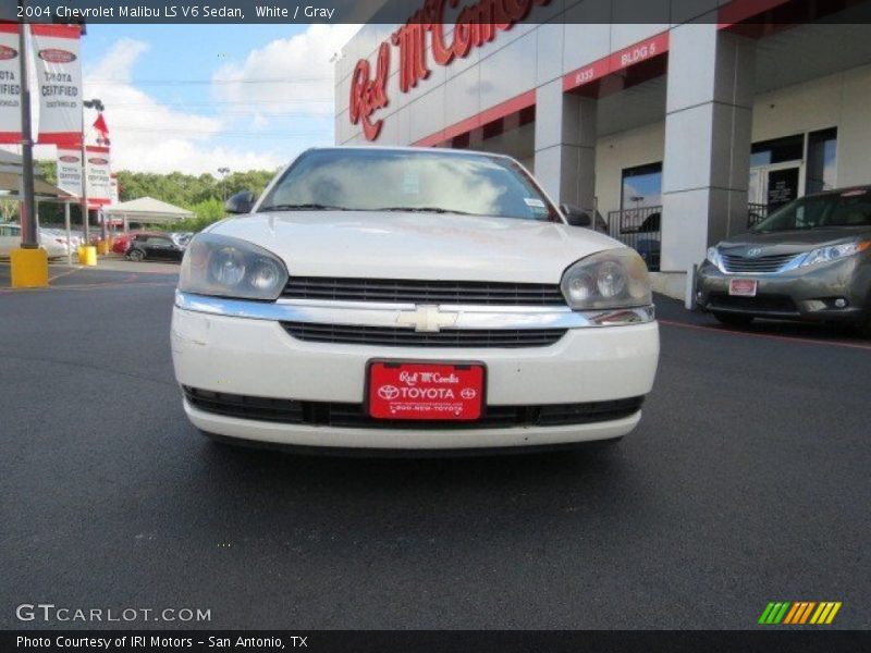 White / Gray 2004 Chevrolet Malibu LS V6 Sedan