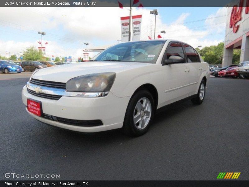 White / Gray 2004 Chevrolet Malibu LS V6 Sedan