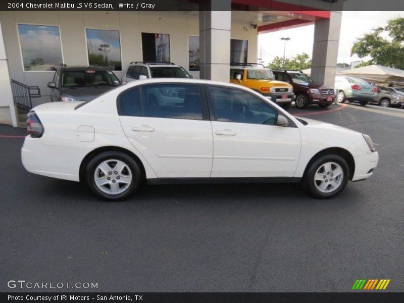 White / Gray 2004 Chevrolet Malibu LS V6 Sedan