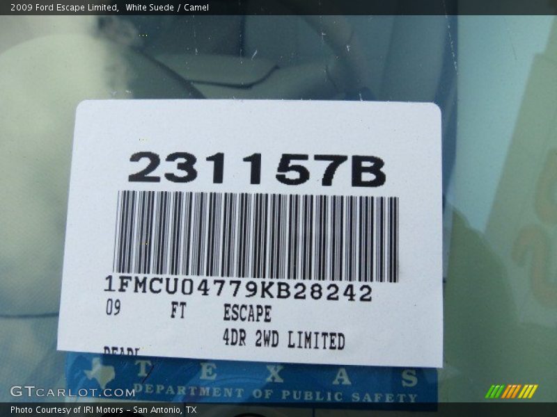 White Suede / Camel 2009 Ford Escape Limited