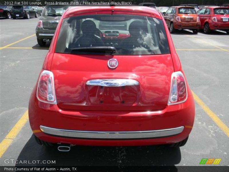 Rosso Brillante (Red) / Pelle Nera/Nera (Black/Black) 2012 Fiat 500 Lounge