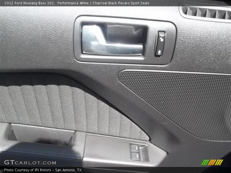 Performance White / Charcoal Black Recaro Sport Seats 2012 Ford Mustang Boss 302