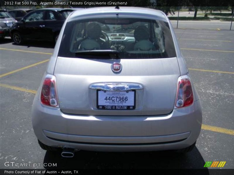 Argento (Silver) / Tessuto Grigio/Avorio (Grey/Ivory) 2012 Fiat 500 Pop