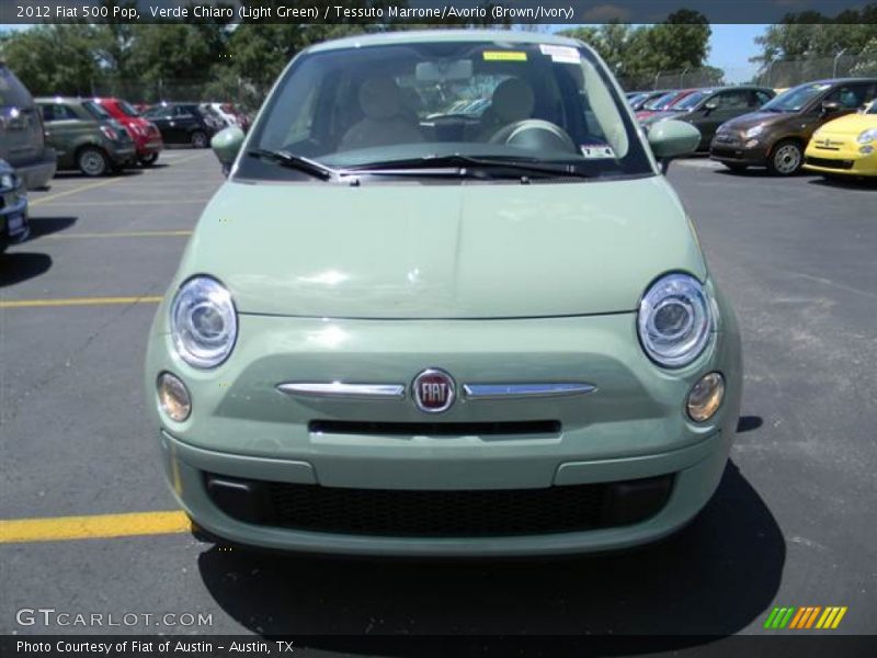 Verde Chiaro (Light Green) / Tessuto Marrone/Avorio (Brown/Ivory) 2012 Fiat 500 Pop