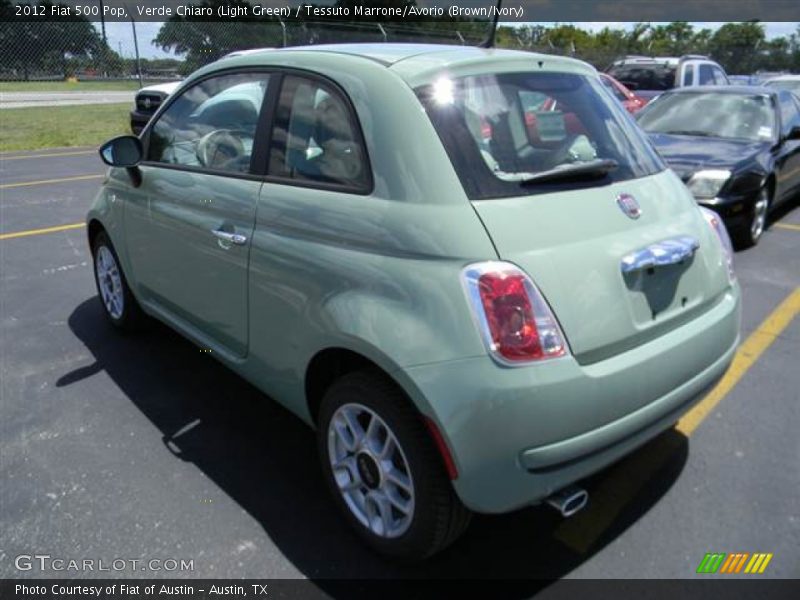 Verde Chiaro (Light Green) / Tessuto Marrone/Avorio (Brown/Ivory) 2012 Fiat 500 Pop