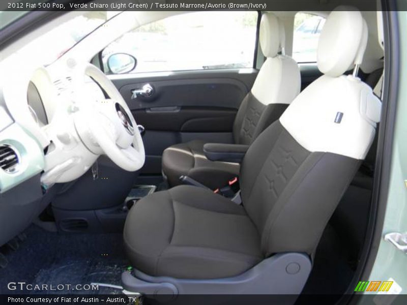 Verde Chiaro (Light Green) / Tessuto Marrone/Avorio (Brown/Ivory) 2012 Fiat 500 Pop