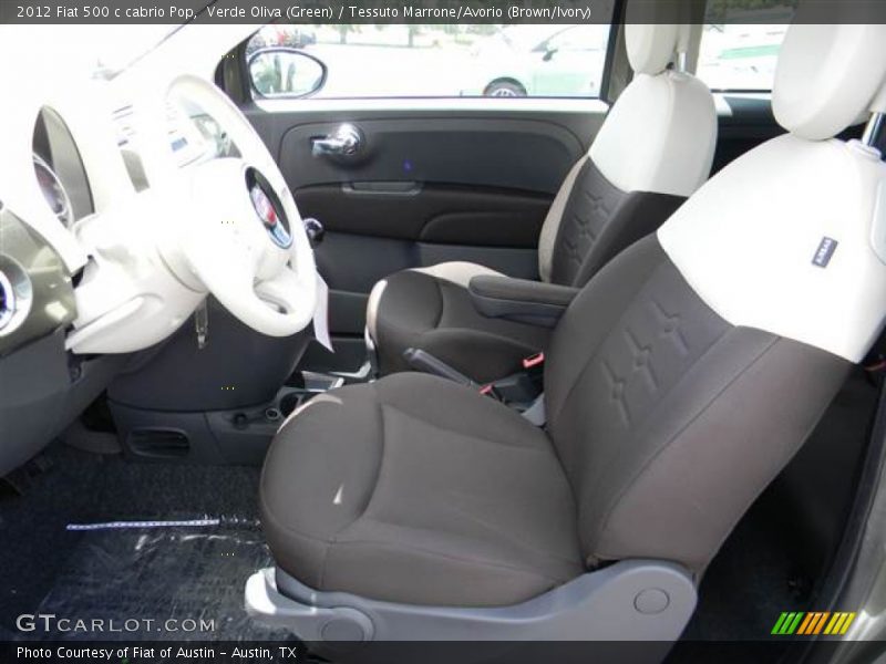 Front Seat of 2012 500 c cabrio Pop