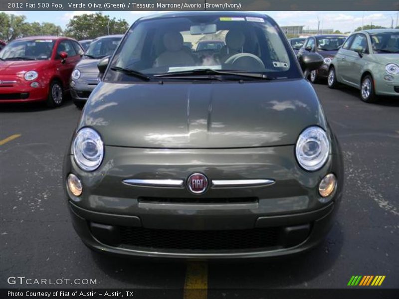 Verde Oliva (Green) / Tessuto Marrone/Avorio (Brown/Ivory) 2012 Fiat 500 Pop