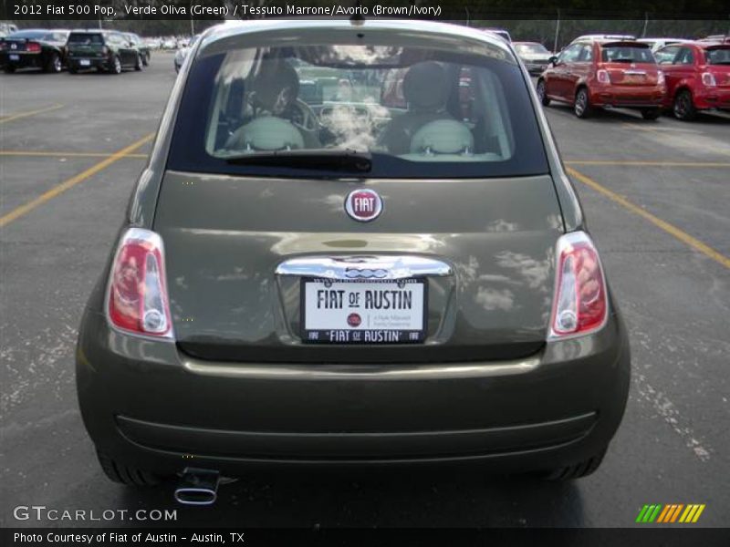 Verde Oliva (Green) / Tessuto Marrone/Avorio (Brown/Ivory) 2012 Fiat 500 Pop