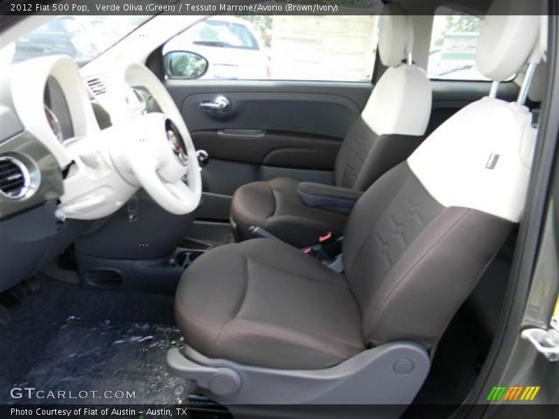 Verde Oliva (Green) / Tessuto Marrone/Avorio (Brown/Ivory) 2012 Fiat 500 Pop