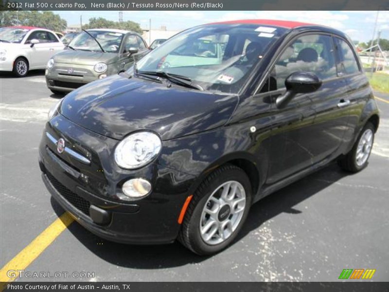Nero (Black) / Tessuto Rosso/Nero (Red/Black) 2012 Fiat 500 c cabrio Pop