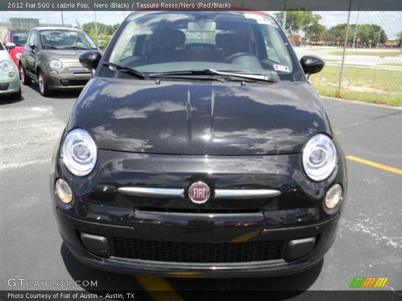 Nero (Black) / Tessuto Rosso/Nero (Red/Black) 2012 Fiat 500 c cabrio Pop