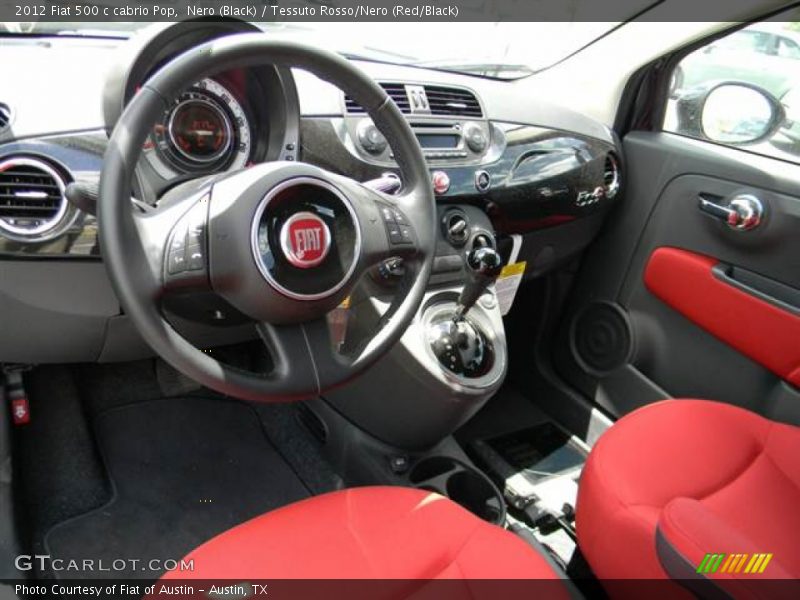 Tessuto Rosso/Nero (Red/Black) Interior - 2012 500 c cabrio Pop 
