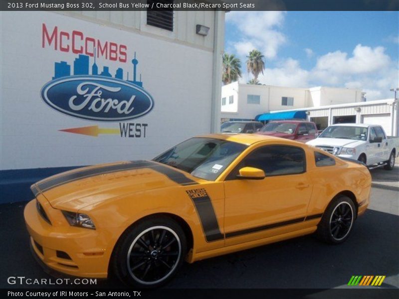 School Bus Yellow / Charcoal Black/Recaro Sport Seats 2013 Ford Mustang Boss 302