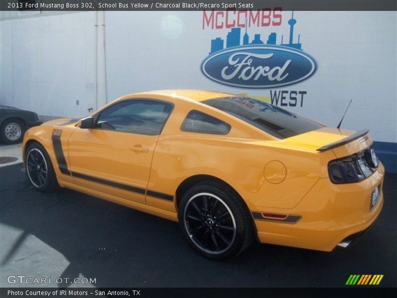 School Bus Yellow / Charcoal Black/Recaro Sport Seats 2013 Ford Mustang Boss 302